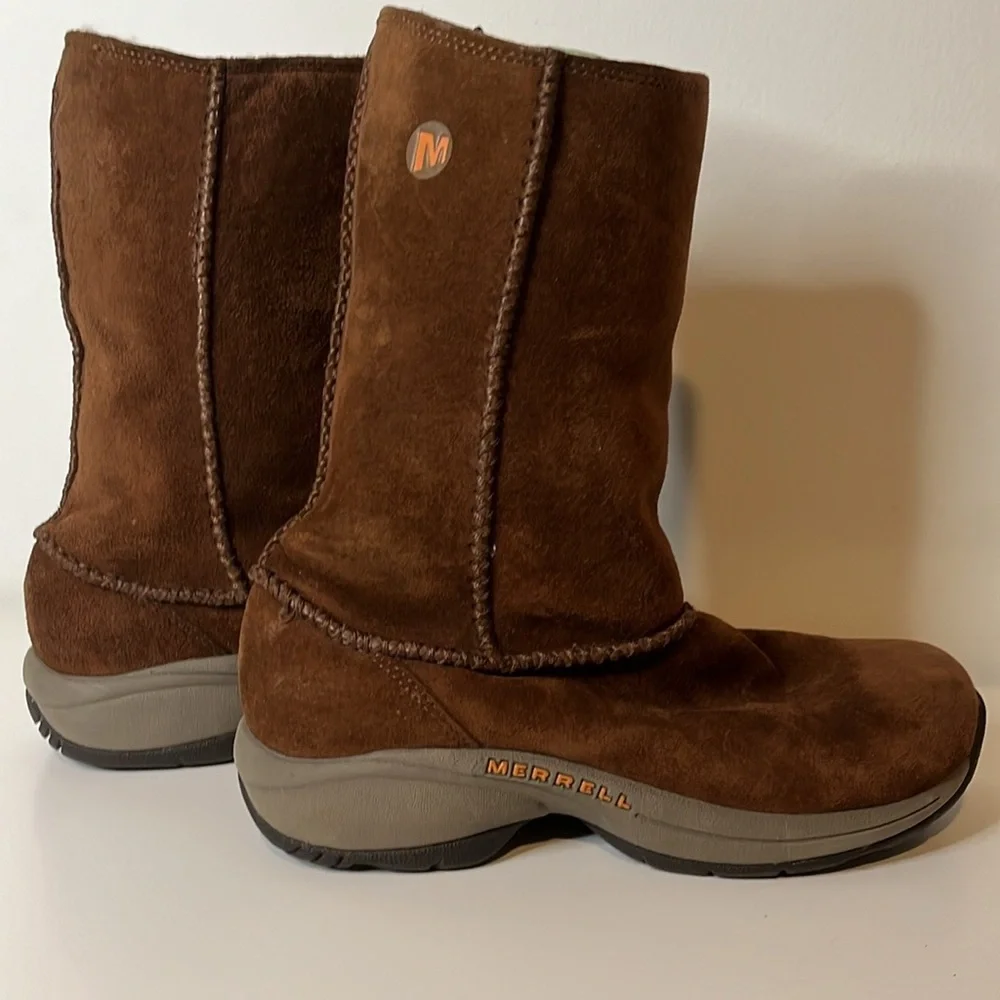 Merrell Womens Primo Stitch High Sherpa Lined Boots in Chestnut Womens Size 6